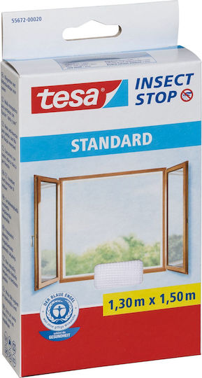 Tesa Cutcase Standard Σίτα Παραθύρου με Σκρατς Σταθερή Inox Λευκή 130x150cm