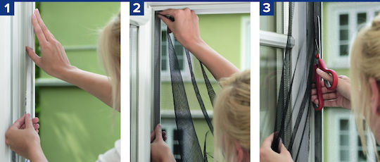 Tesa Cutcase Standard Window Mosquito Net with Velcro Permanent Inox Gray 130x150cm