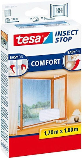 Tesa Moskitonetz Fenster mit Klebeband Dauerhaft Weiße 180x170cm