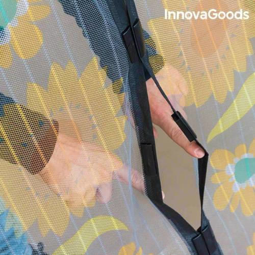InnovaGoods Pet Friendly Door Mosquito Net with Velcro with Magnetic Clasp Black 210x100cm