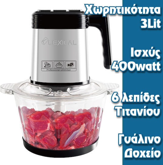Lexical Multi Mini Chopper 400W With 3lt Capacity
