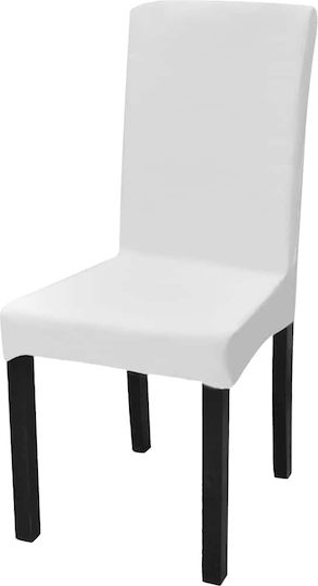 vidaXL Elastic Cover for Chair White 6pcs 130377