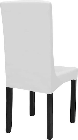 vidaXL Elastic Cover for Chair White 6pcs 130377