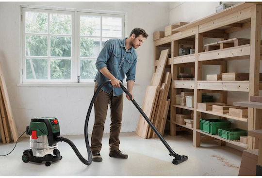 Bosch PAS20-220P Σκούπα Υγρών / Στερεών 1200W με Πλαστικό Κάδο 20lt Πράσινη