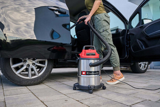 Einhell TC-VC 1540S Прахосмукачка за мокро / сухо почистване 900W с инокс контейнер 15 л сребриста