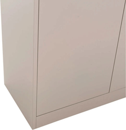 Zweiflügeliger Schrank Metallisch Verzinkt mit Trennwand & 3 Regale 90x40x180cm