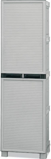 Single Door Wardrobe Plastic with 3 Shelves 50x39x172cm