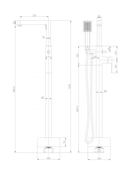 Inter Ceramic Миксер Батерия Баня Бял Inter Ceramic Миксер Батерия Баня Бял