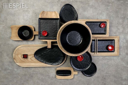 Espiel Tria Melamine Salad Bowl Black 28x28x15.2cm