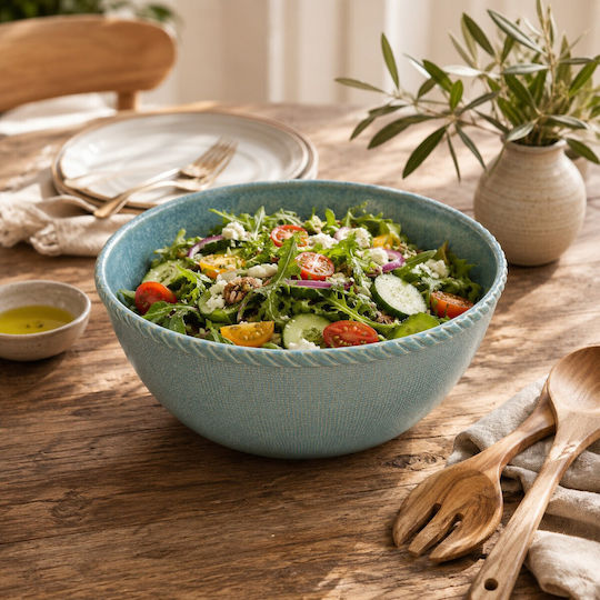 HFA Canvas Ceramic Salad Bowl Green 27.4x27.4x11cm
