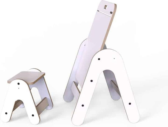 Kids Table and Chairs Set made of Wood White Mamatoyz