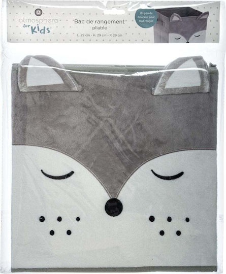 Atmosphera Kinder Aufbewahrungskorb aus Stoff Fox Gray 29x29x29cm 1Stück