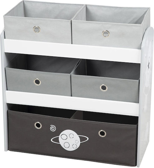 Polihome Kinder Aufbewahrungsbox aus Stoff Rocket Gray 63.5x30x60cm 1Stück