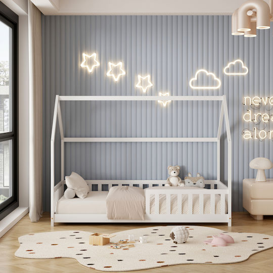 Phyllis Kinderbett Montessori Einzeln Weiß für Matratze 90x190cm