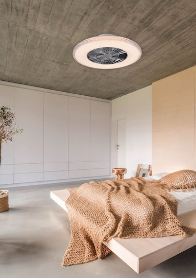 Trio Lighting Harstad Затворен Тип (Плафон) 60см с Магазин за Онлайн Търговия с Мегапикселови Обективи Мат Бял