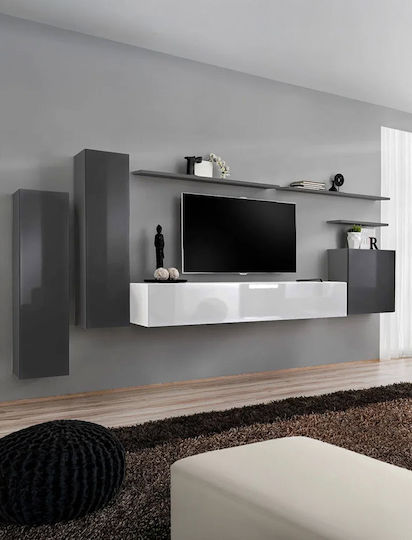 Wohnzimmer TV-Einheit Swiss I Weiß L300xB40xH60cm