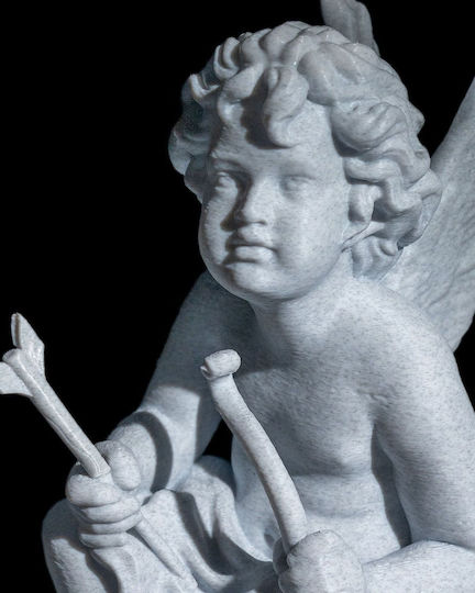 3D Art Shop Decorative Space Classic Cupid made of Plastic Grey Marble 7.5x11x17cm 1pcs