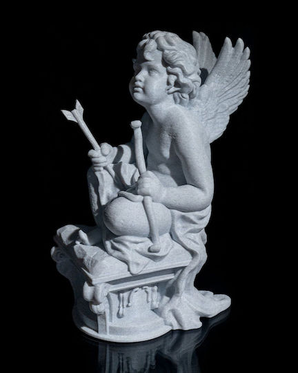 3D Art Shop Decorative Space Classic Cupid made of Plastic Grey Marble 7.5x11x17cm 1pcs