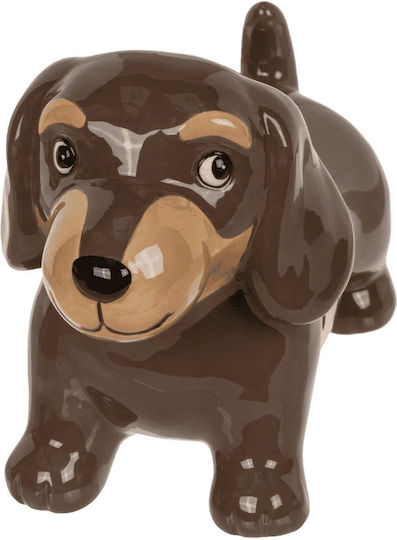 Keramik Sparbüchse Hund mit Deckel 18 x 13 cm Braune Box