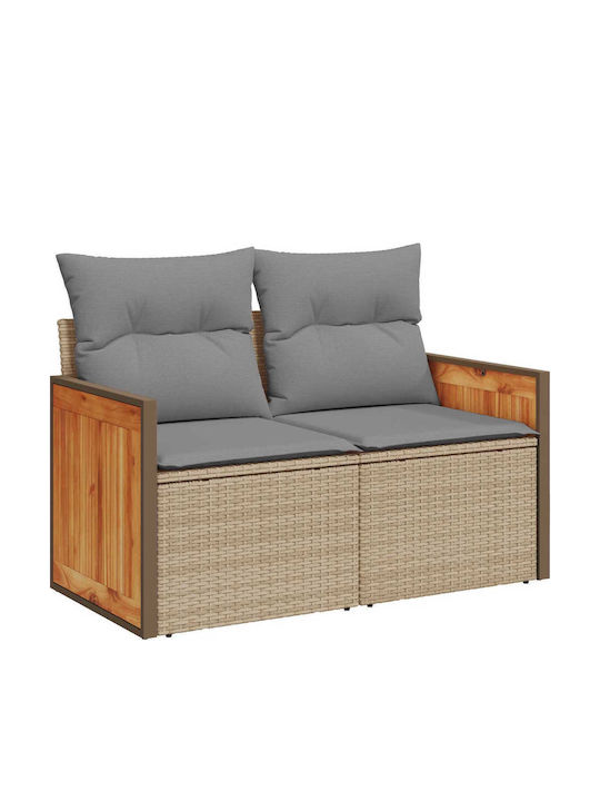 Zweisitziges Outdoor-Sofa aus Rattan mit Kissen