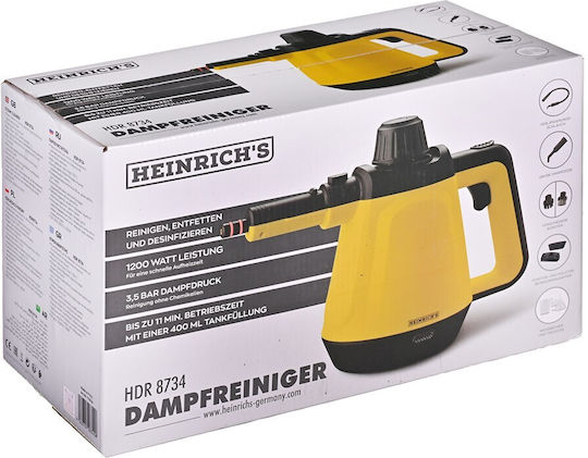 Heinrich's 8734 Dampfreiniger mit 3.5bar Dampfdruck mit Stielgriff