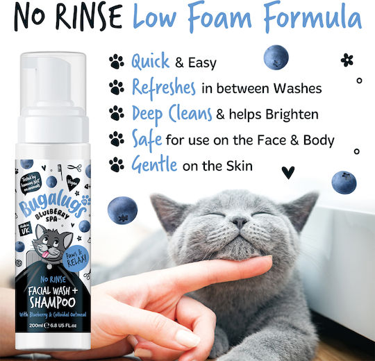 Blueberry Spa Face Cleanser & No-Rinse Shampoo Cats 200ml