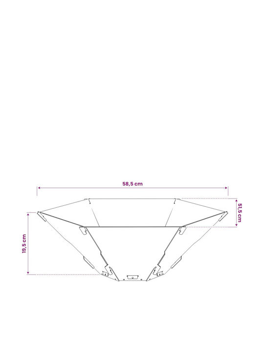 vidaXL Șemineu de Exterior Metalic Negru 58.5x51.5x19.5cm