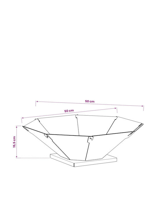 vidaXL Șemineu de Exterior Metalic Negru 50x50x15.5cm