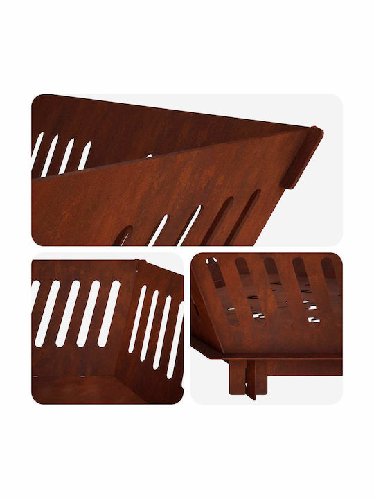 vidaXL Outdoor Metal Firepit 80x80x23cm
