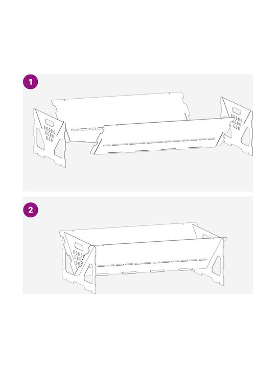 vidaXL Șemineu de Exterior Metalic Gri 60x40x20cm