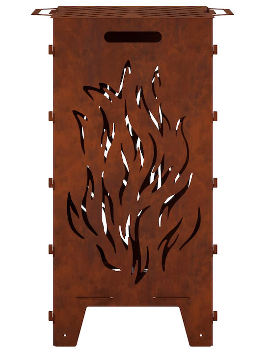 vidaXL Feuerstelle Für Draußen Metallisch 47x38x75cm