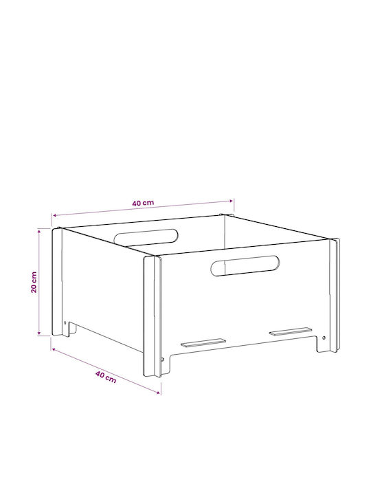 vidaXL Șemineu de Exterior Metalic Negru 40x40x20cm