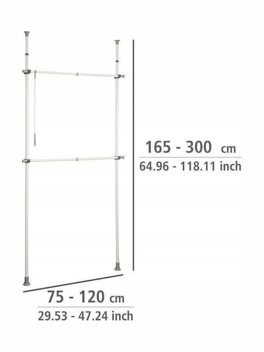 Wenko Floor Garment Rack made of Metal Telescopic White