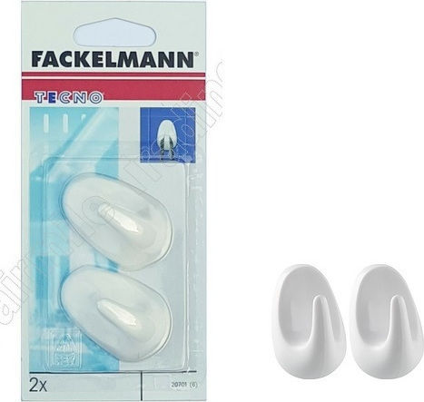 Fackelmann Γαντζάκι Αυτοκόλλητο Πλαστικό 5cm 2τεμ