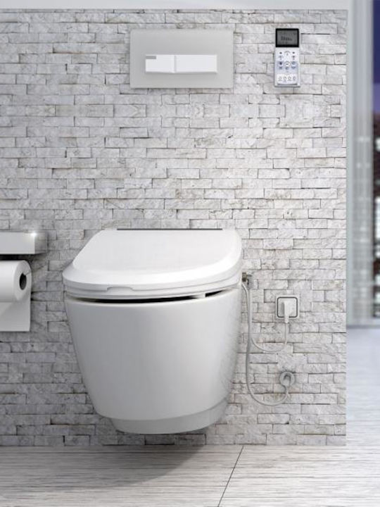 GSI Pura Swirl Λεκάνη Δαπέδου με Κάλυμμα Uspa Soft Close και Μπιντέ Λευκή