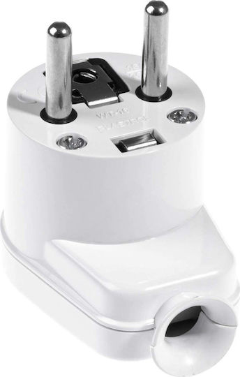 AWTools Schuko Stecker Ecke Weiß