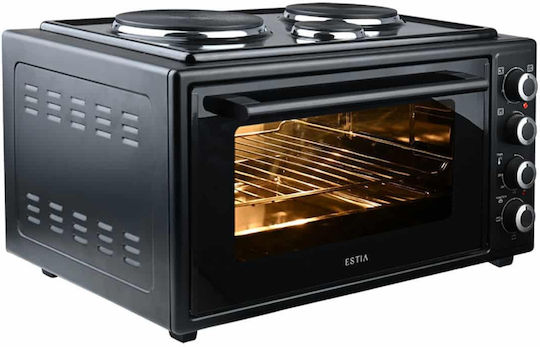 Estia Mastercook Compact Електрическо Кухненче 48lt с 3 Зони за Готвене и Въздух Черен