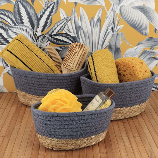 Storage Basket Fabric Gray 3pcs Storage Basket Fabric Gray 3pcs