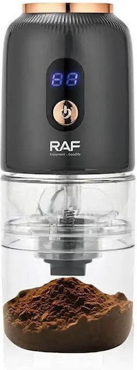 Raf Elektrischer Kaffeemühle mit Getreidekapazität 100gr Schwarze