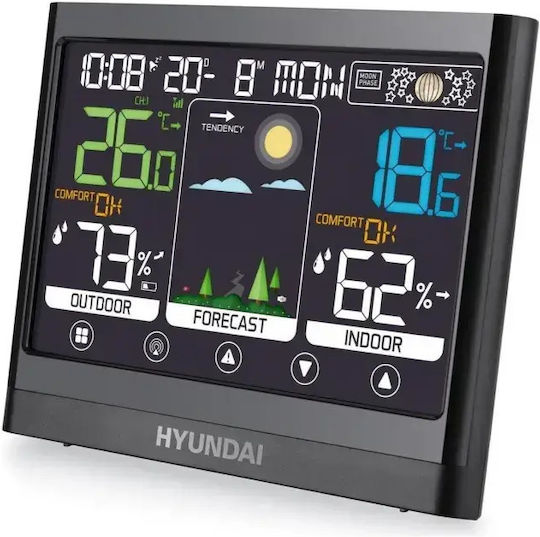 Hyundai HY-WS2450 Stație Meteo Fără Fir Digitală de Masă Albă