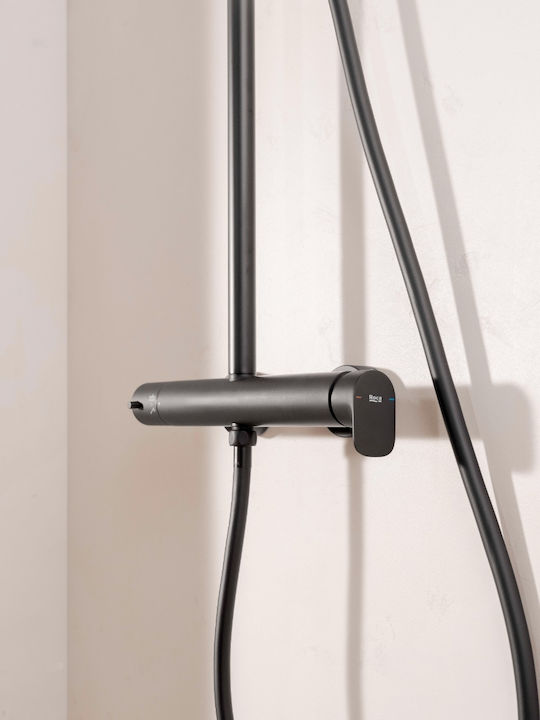 Roca Adjustable Shower Column Without Battery Black
