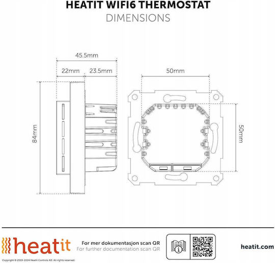 Heatit WiFi6 Ψηφιακός Θερμοστάτης Χώρου Smart