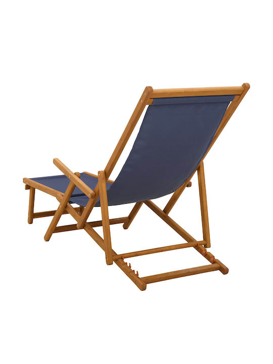 Șezlong Dublu Din Lemn Albastru 2 Buc 61x155x95 cm