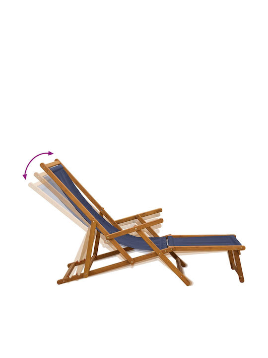 Șezlong Dublu Din Lemn Albastru 2 Buc 61x155x95 cm