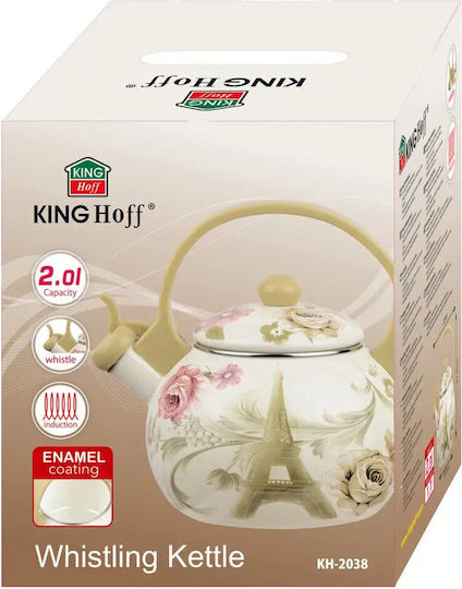 KING Hoff Enamel Boiler Beige 2000ml