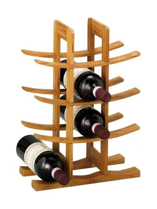 Zeller Cu picioare Cămară de Băuturi Lemn pentru 12 Sticle Bej 29x16x42εκ.
