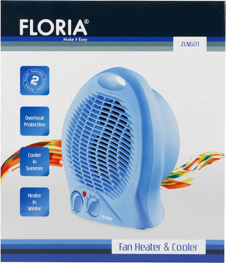 Zilan Radiator electric de tip ventilator de utilizare generală de podea Alb 2000W