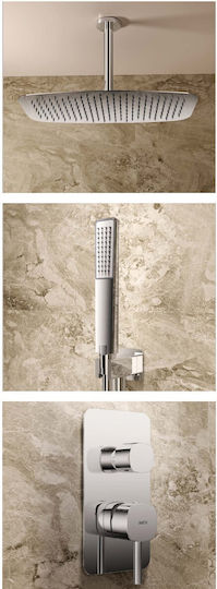 Imex Built-in Mixer, Handset & Shower Head Set for Shower 2 Exits Gold
