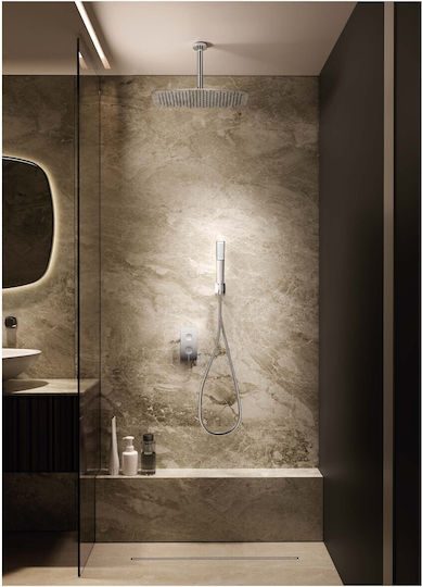 Imex Built-in Mixer, Handset & Shower Head Set for Shower 2 Exits Gold