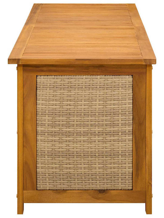 vidaXL Outdoor Storage Box Rattan 185 L Beige L150xW50xH56cm